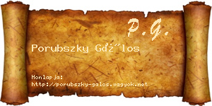 Porubszky Gálos névjegykártya