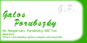 galos porubszky business card